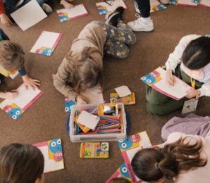 Children sitting on the floor