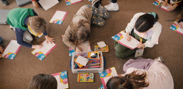 Children sitting on the floor