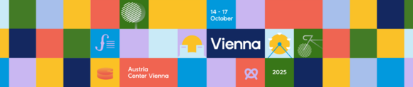 Flyer with information on colorful squares