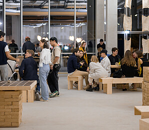 Several people who are in the Biofabrique Vienna showroom