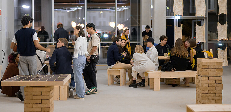 Several people who are in the Biofabrique Vienna showroom