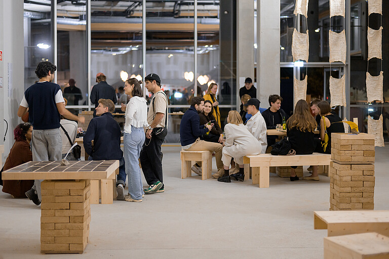 Several people who are in the Biofabrique Vienna showroom