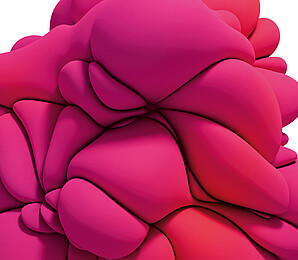 3D graphic pink bubble landscape format