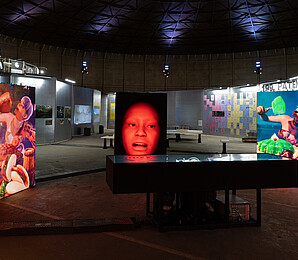 Exhibition space, digital media art