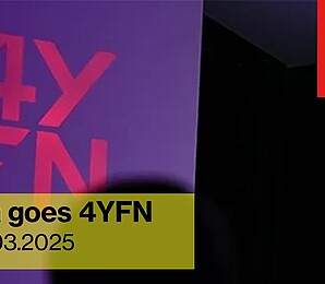 Lettering 4YFN and logo Vienna Business Agency including lettering Vienna goes 4YFN