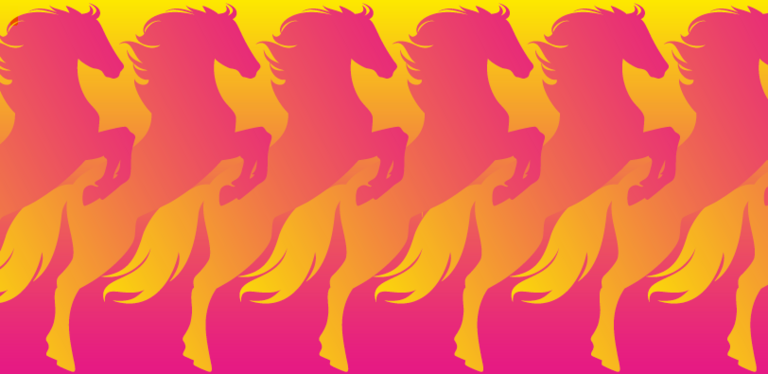 Horses in ViennaUP colors yellow and pink