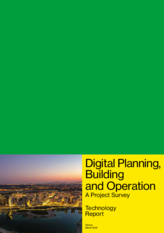 View of the cover of the Technologiereport Digital Planning, Building and Operations in English.