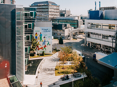 Modern buildings on a sunny day in Vienna