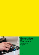 View of the cover of the Technologiereport Enterprise Software in English.