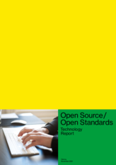  View of the cover of the Technologiereport Open Source and Open Standards in English.